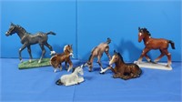 6 Ceramic Horses