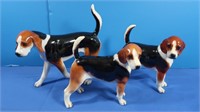 3 Boehm Porcelain Beagle Dogs