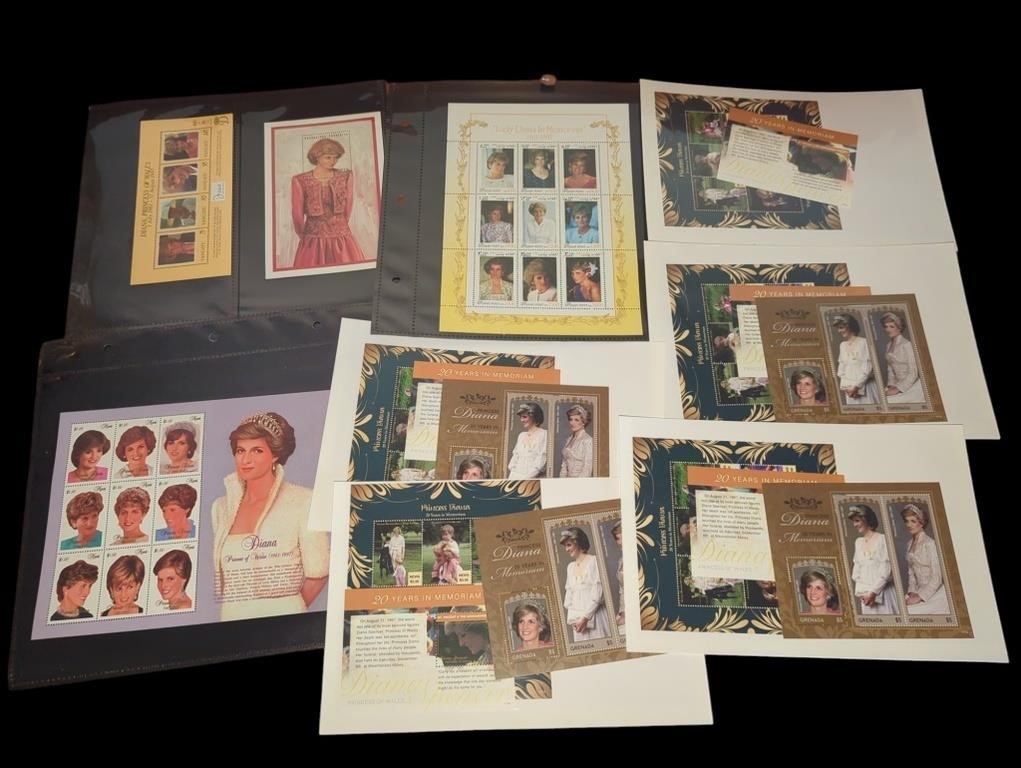 Princess Diana stamp sheet collection