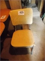 Retro kitchen chrome chair (yellow seat & back)