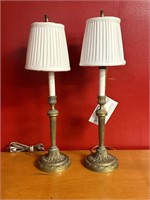 Pair French Louis XVI Candlestick Lamps C. 1890