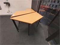 3 Timber Top Trapezoid Students Desks