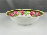 PK Silesia porcelain bowl gold rose trim