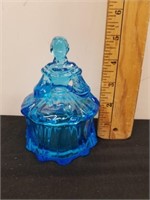 Blue Glass W stamped on the bottom vintage snack