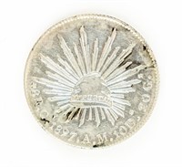 Coin 1897Gn 8 Reales Mexico Libertad Silver-BU