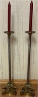 E - PAIR OF CANDLESTICKS W/ CANDLES (35)