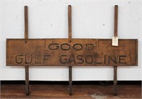 "Good Gulf Gasoline" Wooden Truck Bed Side Rail