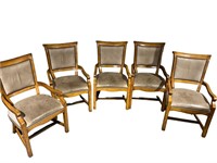 Five Leather Arm Chairs