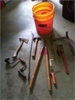 Tools in porter bucket