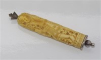Vintage oriental carved ivory pendant
