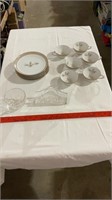 Sheraton dish set, decorative glass napkin