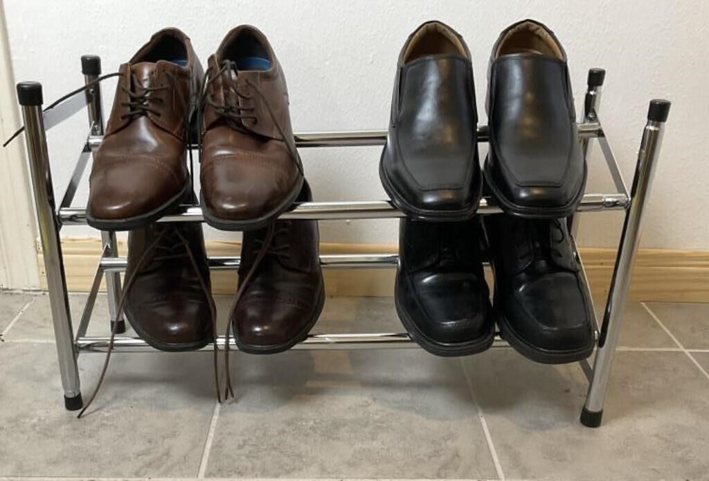 Men's Dress Shoes with Shoe Rack