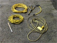 (3) Yellow Extension Cords, (2) Splitters