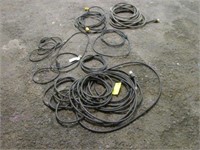 (7) Misc Black Extension Cords