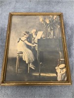 Vintage Print of Piano Lesson