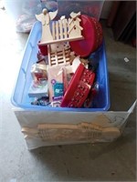 BIN OF CRAFTING SUPPLIES