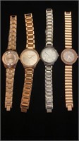 Rose gold tone and silver tone large face watches