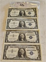1-1957, 3-1957-A ONE DOLLAR SILVER CERTIFICATES