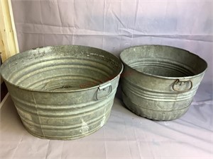 Large Galvanized Wash Buckets