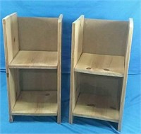 Two Wooden shelves  13" x 11" x 26"