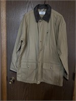 JACKET-NEW, LEATHER COLLAR, SHELL 100 % COTTON,