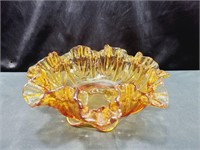 Decorative Amber Glass Dish
