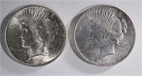 1922 & 1923 PEACE DOLLARS - CHOICE BU