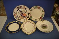 Five various English display plates