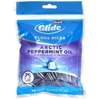 (2) 75-Pk Oral-B, Glide, Floss Picks, Arctic