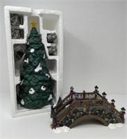 Dept. 56 Fieldstone Footbridge, Town Tree