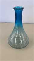 Blown crackle glass vase