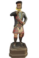 7 FOOT TALL Carved Wood Scotsman W/Pipe Statue