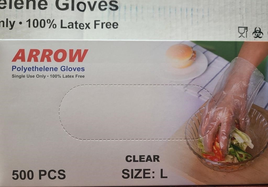 Disposable Food Prep Gloves - 500 PCS - L