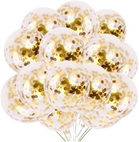 Gold Confetti Balloons 12 Inch  Wedding Decor