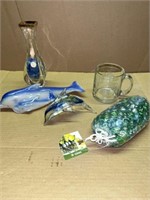 ART GLASS DOLPHIN & MORE