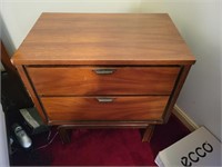 Mid-Century Modern 2 Drawer Stand w/Contents