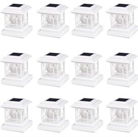 White Solar Post Lights Outdoor Fence Post Lights