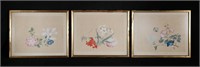 3 Chinese Paintings on Silk