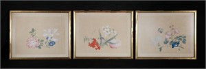 3 Chinese Paintings on Silk