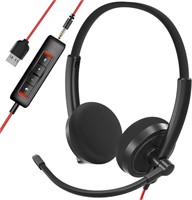 HROEENOI USB Headset, Noise Cancelling Headphones