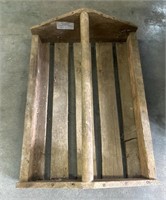 Primitive wooden produce carrier. 17.5 x