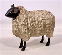 Sheep - wood & plaster by R. Campbell
