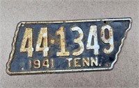 1941 Tenn License Car License Plate