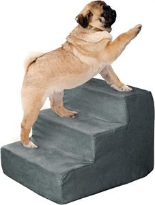 3-Step Pet Stairs by PETMAKER  Gray  3 Step