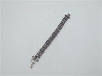 Sterling Bali Style Heavy Link Bracelet 46.9 grams