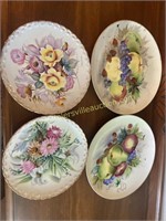 4 hand painted plates