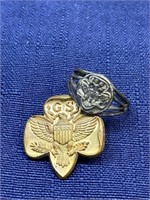 Girl scout ring and pin lot