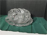 American Brilliant cut glass serving bowl,