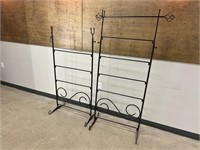 (2) Light Duty Metal Display Racks for Linens