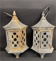 (2) Cast Iron Hanging Lanterns